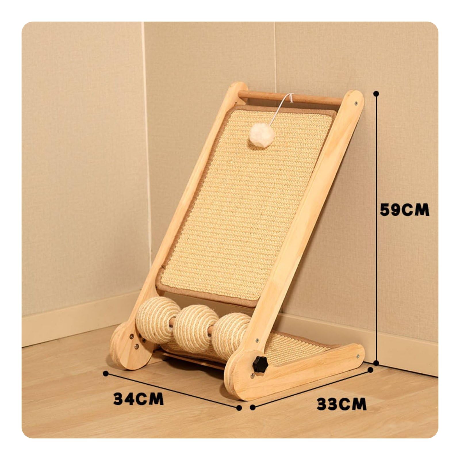 Jiuvaso Tiragraffi per Gatti Tiragraffi Tavola Pedana Rifugio con Superficie in Sisal Resistente All’usura Cornice Pieghevole a L Adatto per Appartamento Salone Camera Angoli