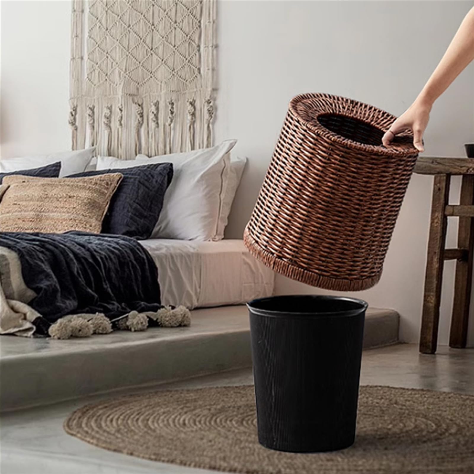 Cestino Pattumiera Aperta Senza Coperchio con Contenitore Interno bidoni della Spazzatura da Cucina(12L)