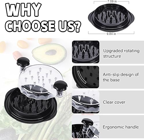 Miniatura 2 de Zmerob Trituradora de pollo, máquina trituradora de carne grande de 10.8 pulgadas, trituradora de pechuga de pollo con parte superior transparente,