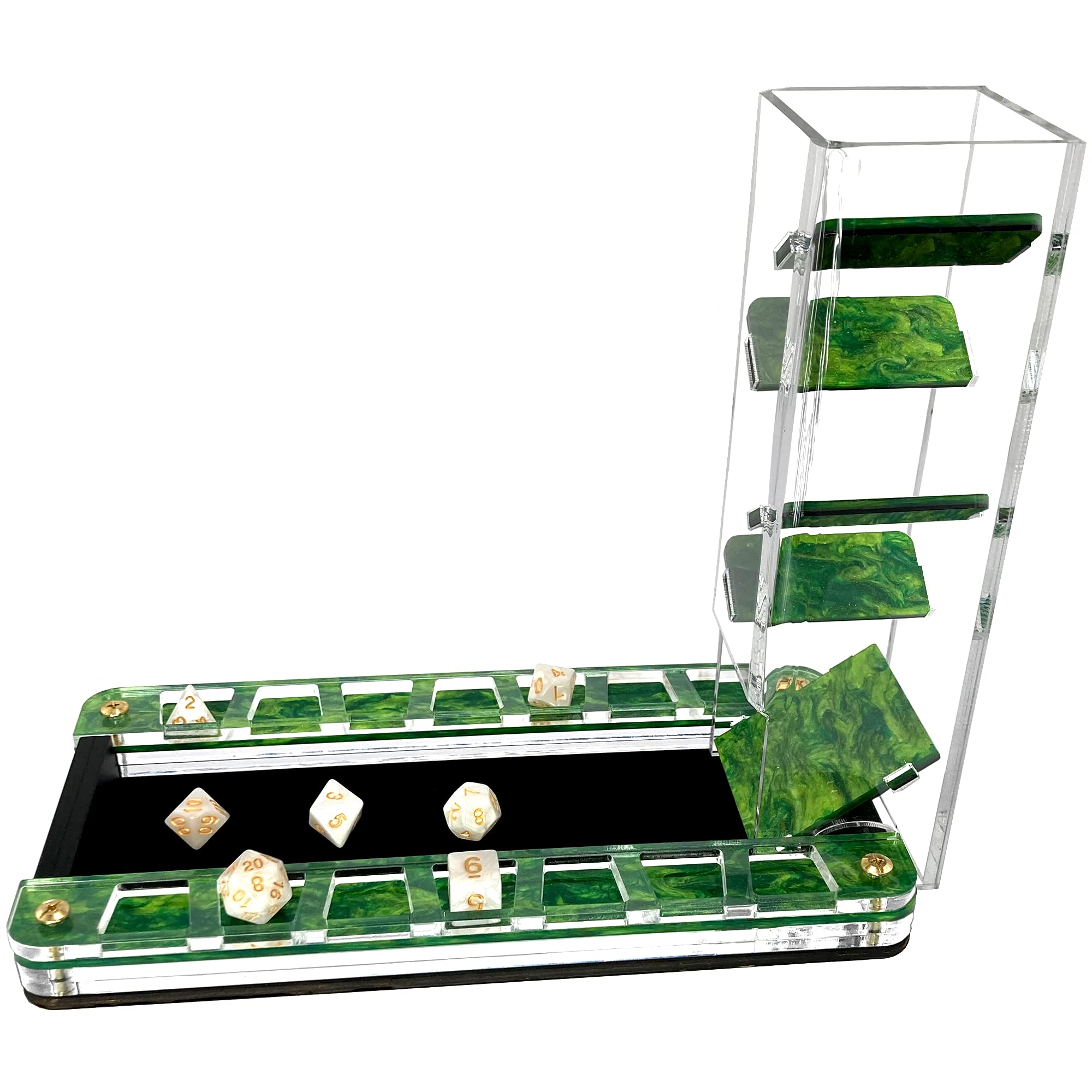 Deluxe Dice Tray and Dice Tower (Nebula Verdant-Combo)