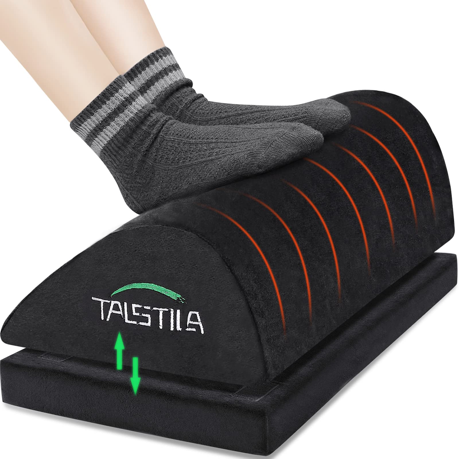 Foot Rest for Under Desk at Work, Foot Rest, Ergonomic Adjustable Memory Foam Footrest for Office Chair, Foot Stool for Office & Airplane Travel - Back & Leg Pain Relief