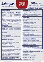 Vista 4 de Salonpas Parches para aliviar el dolor 60 ea (paquete de 5)