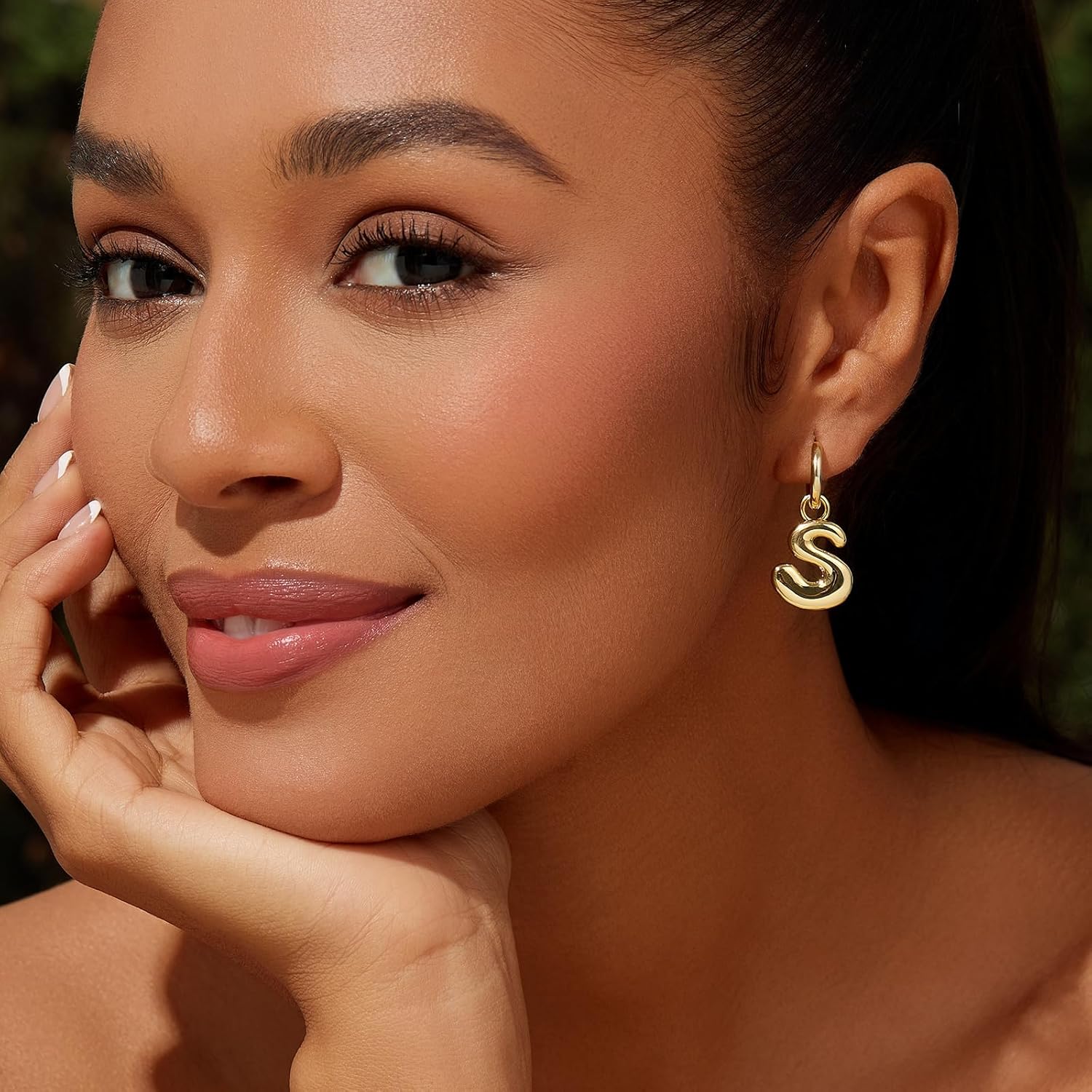 Cicy Bell A-Z Initial 26 Letter Earrings for Women 18k Gold Plated Hypoallergenic Hoop Earrings Elegant Stylish Hanging Jewelry Gifts - Image 3