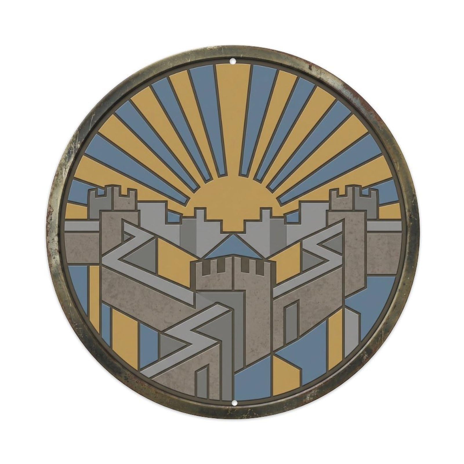 Hadrian Radiant Wall Travel Metal Tin Sign Plaque Wall Decor for Cafe, Club Bar, Office, Home Garden Round Metal Poster 8x8Inch
