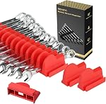 48 organisateurs de clés modulaires pour tiroirs à outils - Support de clés avec étiquettes métriques et SAE, parfait pour le rangement d'outils. Cadeau pour père, frère et petit ami (noir sans aimant).