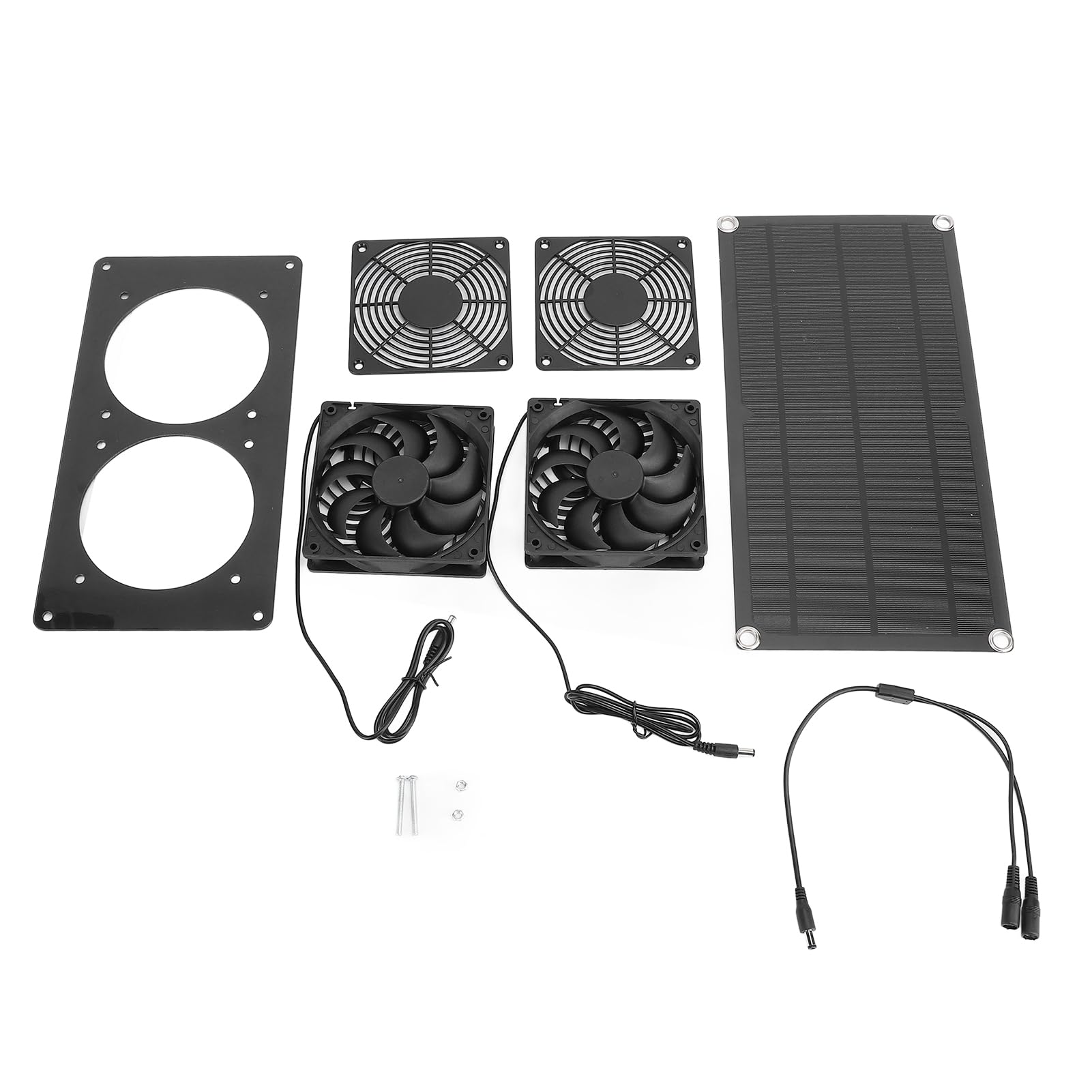 Ventilatore di ventilazione a energia solare | 10 W 200 CFM per pollaio/serra/casetta per animali domestici | Kit ventole doppio ventilatore antivento a tenuta di pioggia