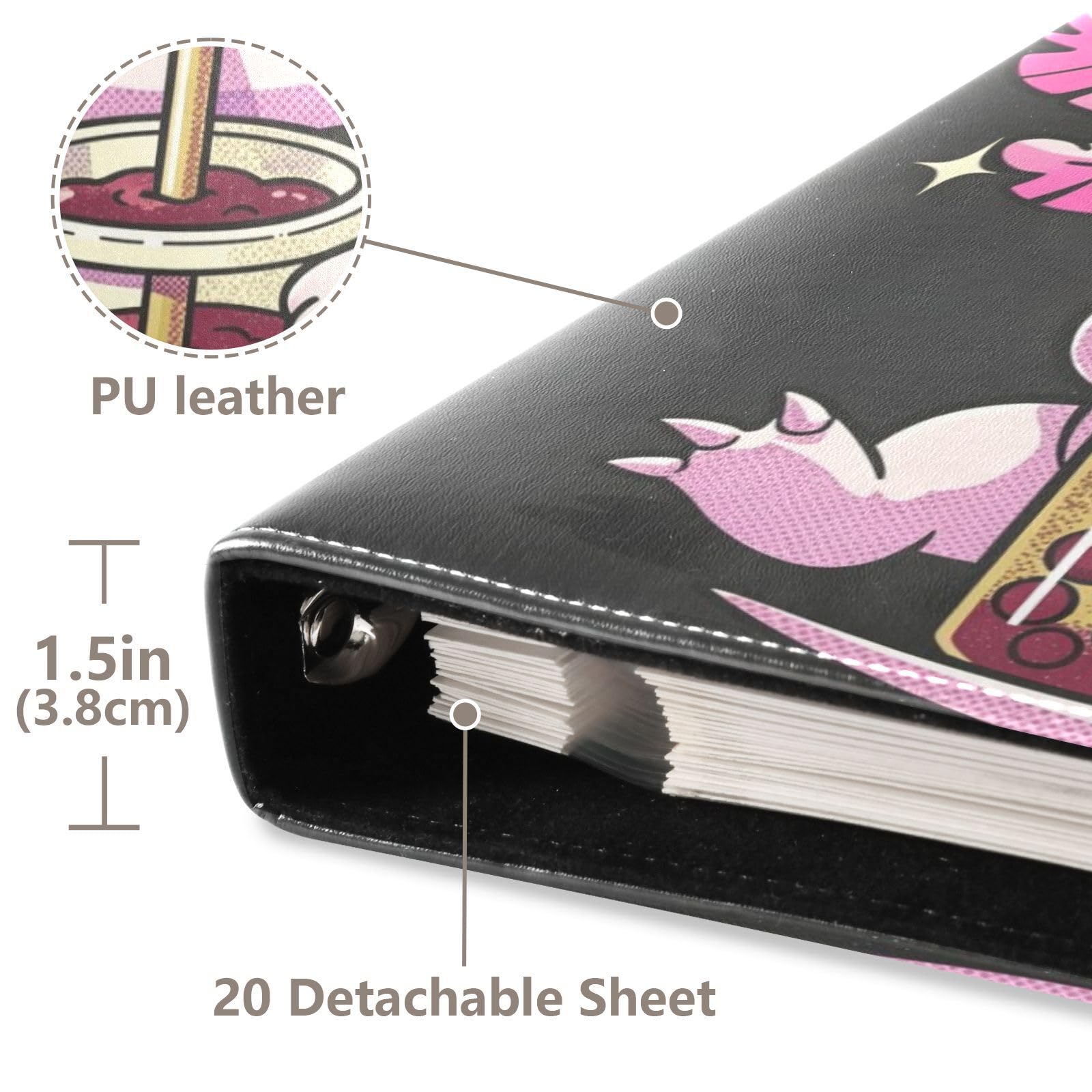Axolotl Boba Bubble Tea PU Leather Cover Photo Scrapbook