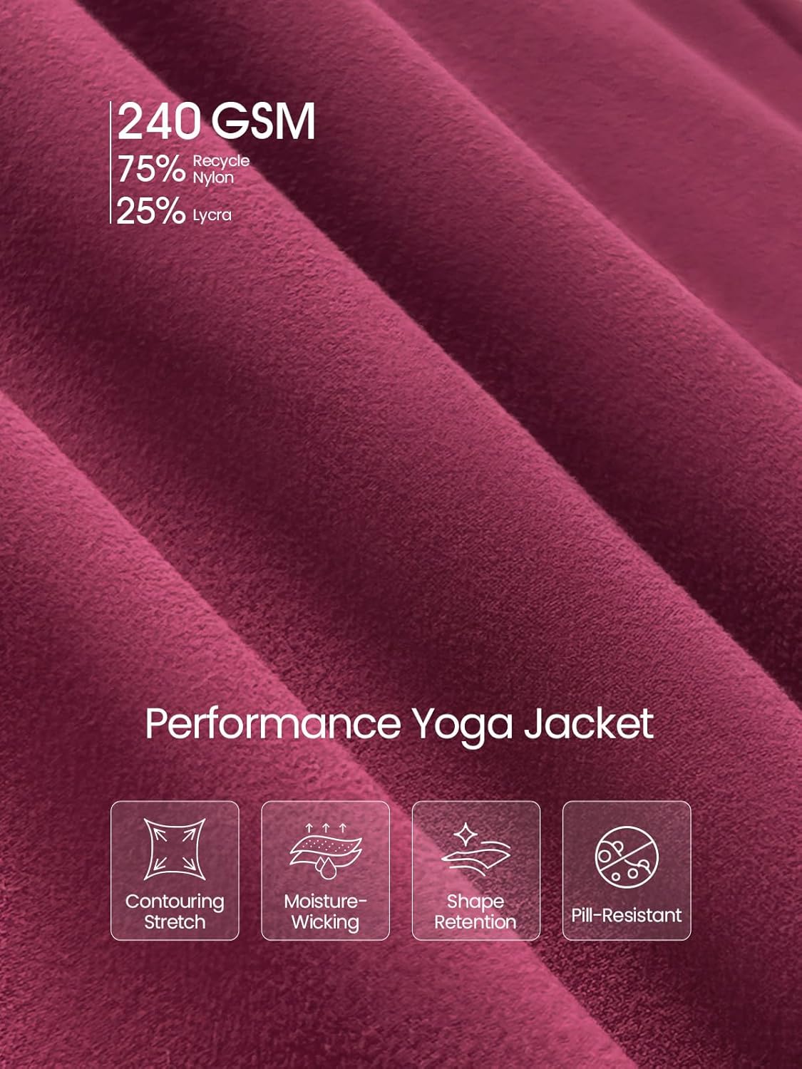 AARYA Women's Fitted Workout Jackets Zip Up Running Jacket Athletic Yoga Tops with Zippered Pockets Thumbholes Gym Wear