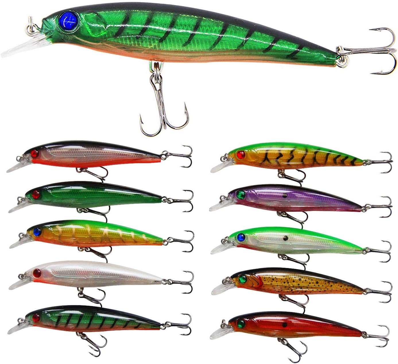 Fishing Lures Hard Bait Minnow Lure with Treble Hook LifeLike Swimbait Fishing Bait 3D Fishing