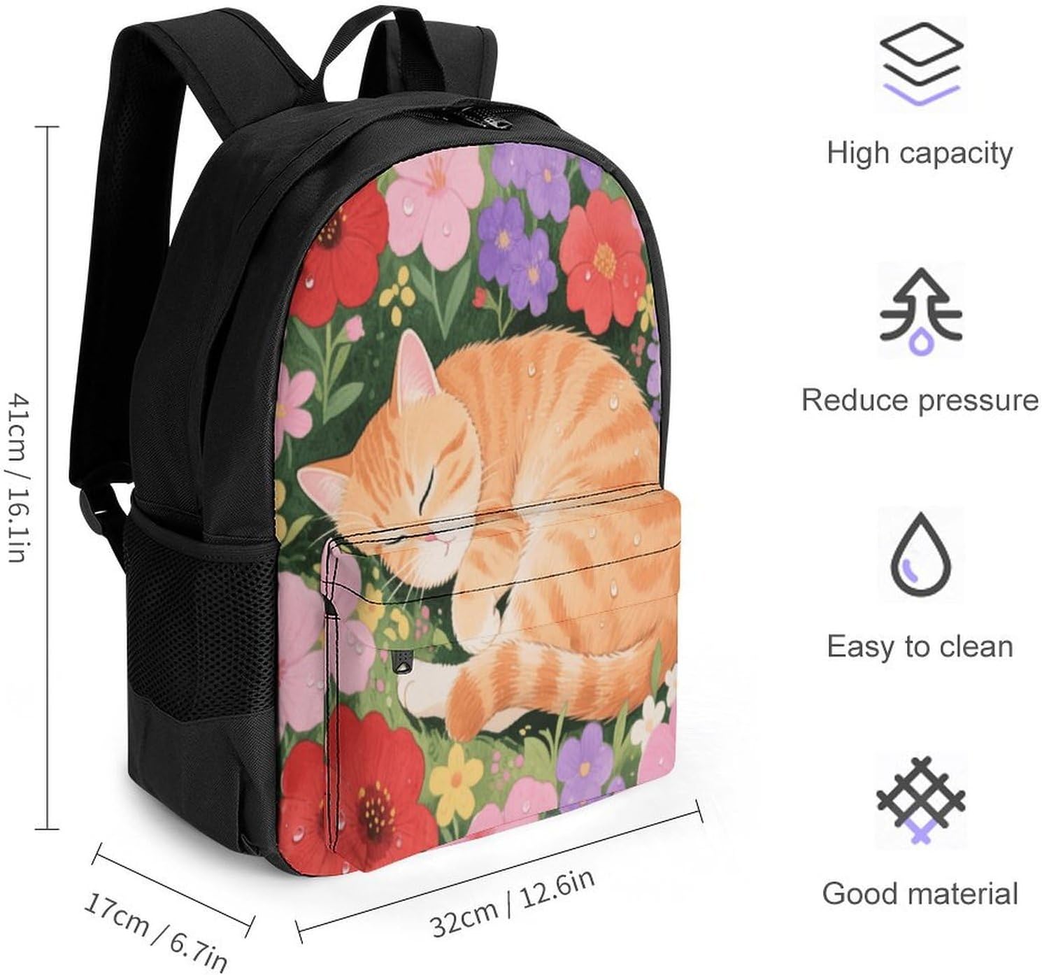 Napping Cat Backpack Daypack Travel Backpack | Lightweight Casual Laptop Backpack for Women Men Aesthetic Travel Bag for Weekender Business Hiking Outdoor