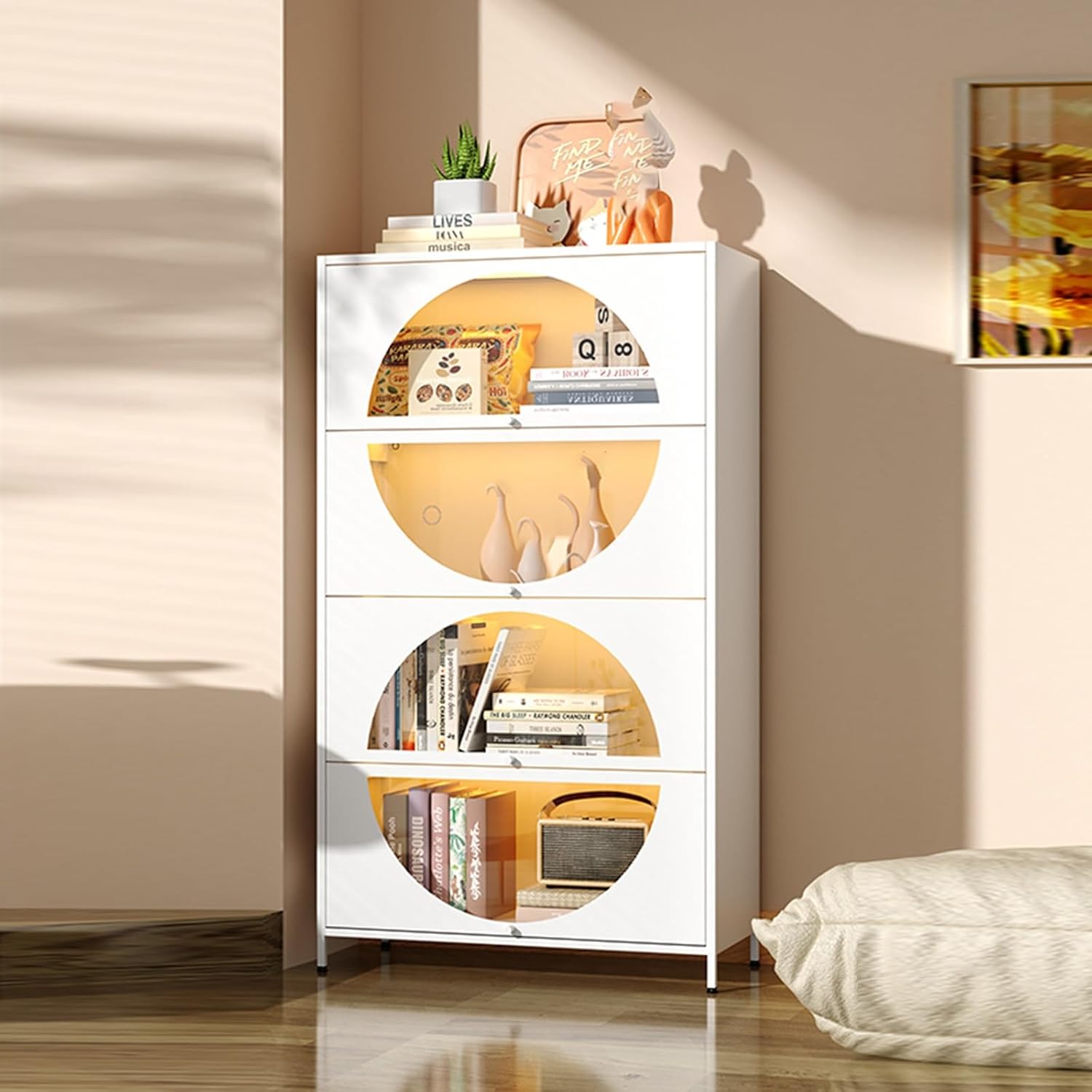 Glass Display Cabinets China Cabinets With Glass Doors Figures Curio Display Cabinet Trophy Cabinet Display Cabinets For Collectibles Flip-Top Door Design Glass Metal Storage Cabinet Bookcase
