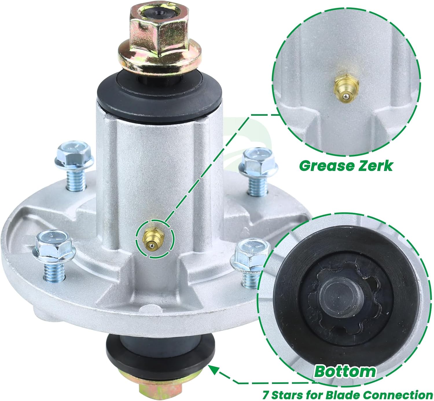 3 Pack Pre-Greased AM136733 Spindle Assembly Replaces AM143469 AM137097 for John Deere X300 X300R X304 X310 X324 Z225 EZtrak Z245 EZtrak Lawn Tractors