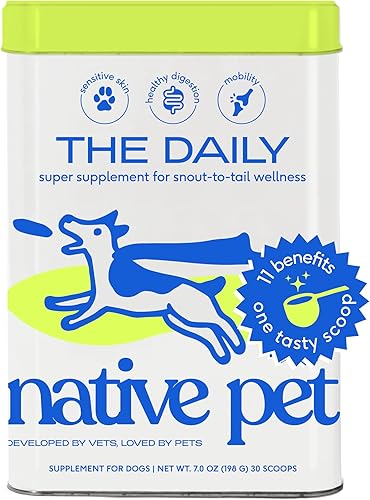 Native Pet The Daily Dog Supplement  Multivitamínico 11 en 1 para perros  Cuchara sabrosa con vitaminas y suplementos para perros  Super Multi