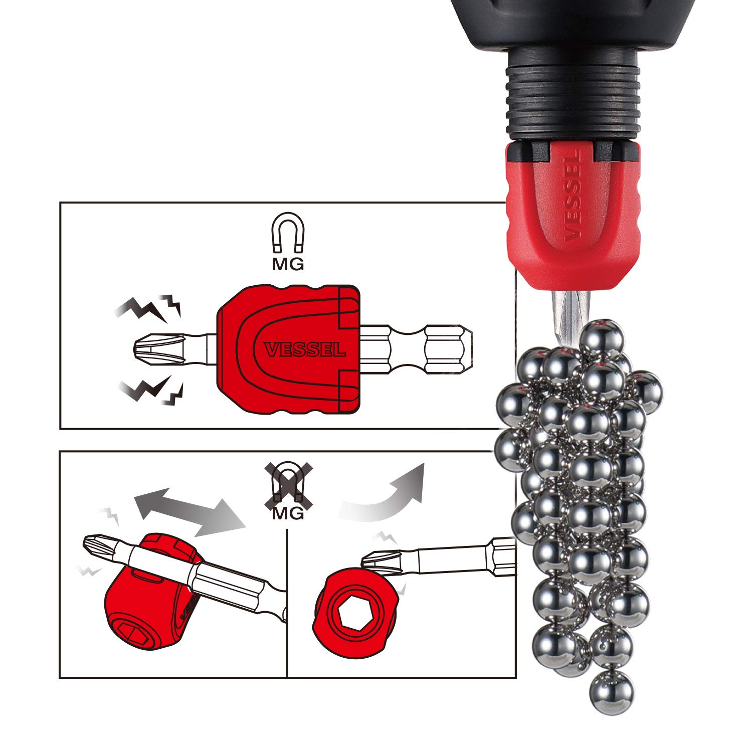 VESSEL EMGETX4050P10T Jeu d'embouts Neck Torsion TORX T40 50mm Ensemble de 10 pièces