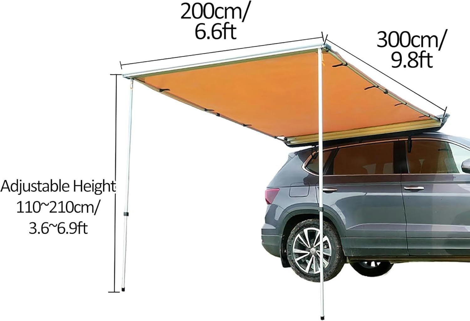AMNOOL Camper Van, Exteriors for Car, Oxford Fabric 420d, Weather Resistant, Removable Parasol for Vehicles, for SUV/truck/van (Size: 200x300cm/6.6x9.8FT