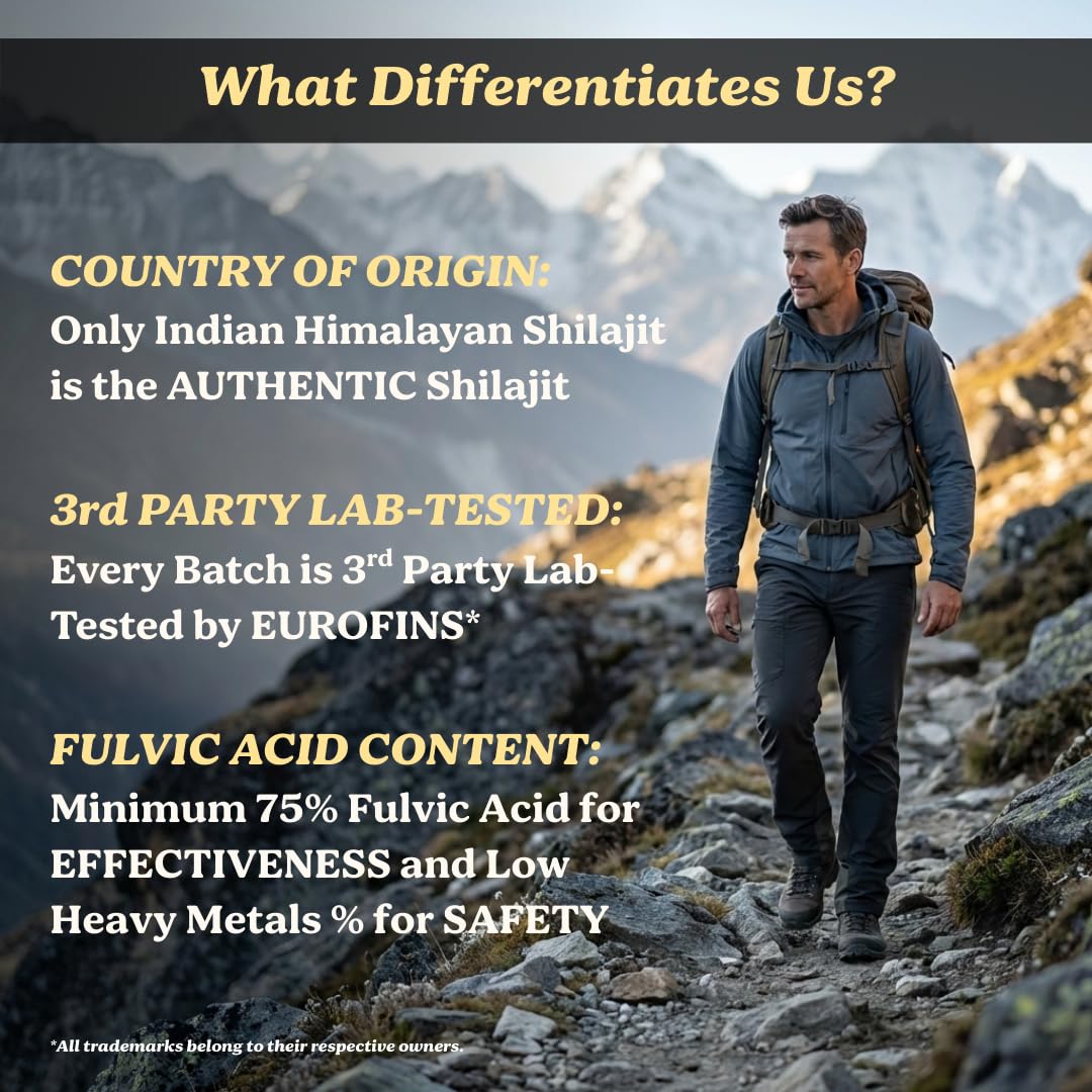 Life & Pursuits Pure Authentic Himalayan Shilajit Resin | Min. 75% Fulvic Acid, Lab Tested, Natural Gold Grade, 85+ Trace Minerals (Pack of 3) 2