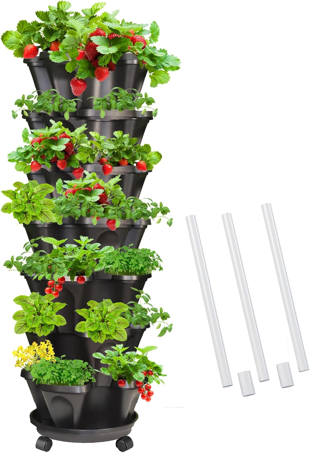 Amazon.com : Tectsia Strawberry Vertical Planters, 7 Tiered Stacking ...