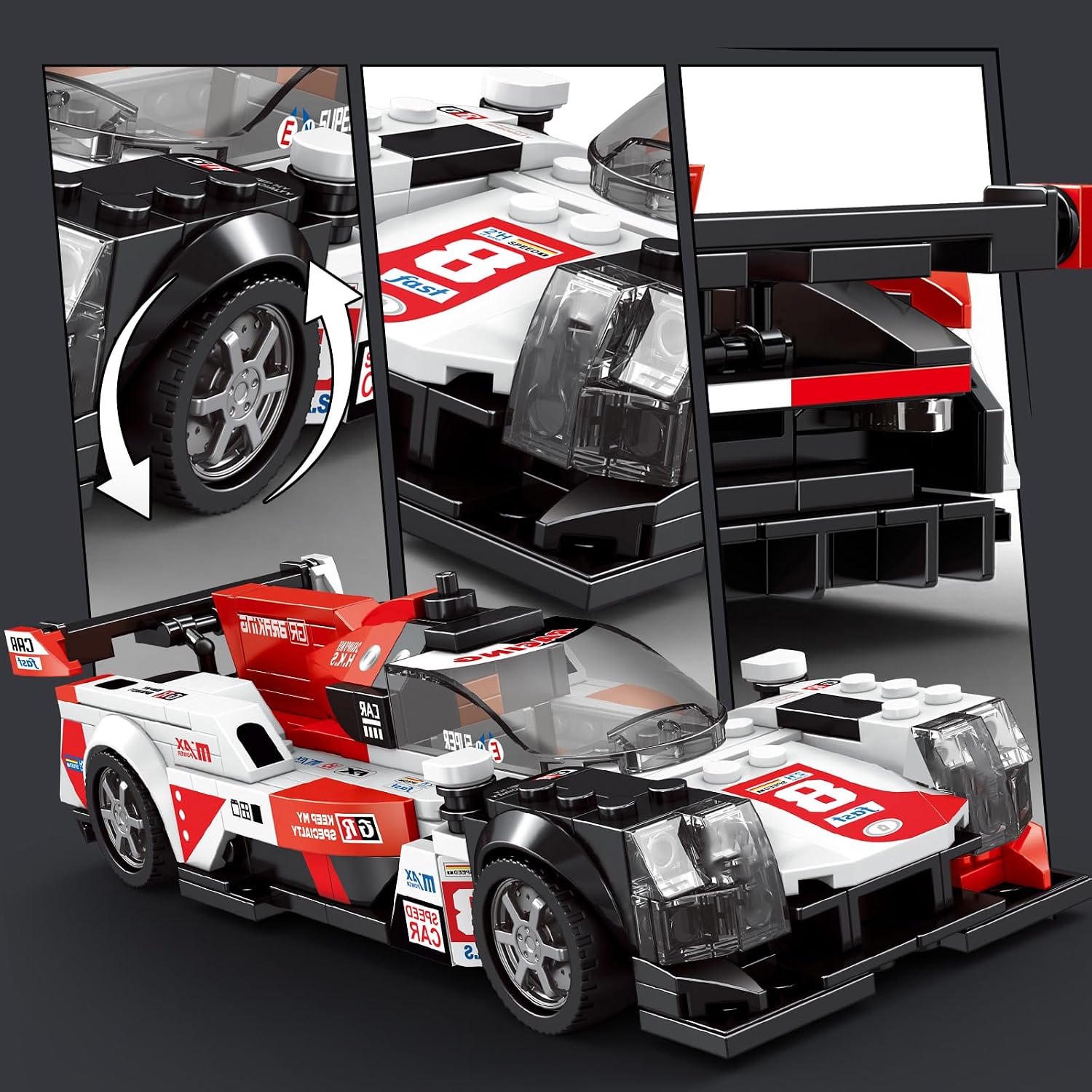 HIGH GODO Speed Racing Car Building Set, 1:20 Scale Sports Car Model Kit, Cool Collectible Cars Construction Toys Gifts for Adults Teens Age 14+ (368 Pieces) image 3