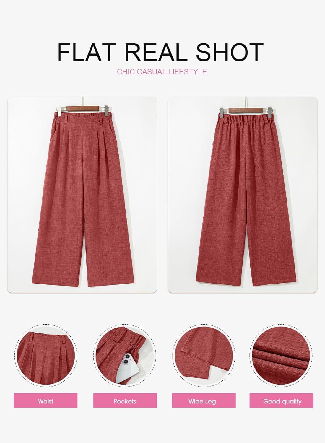 EVALESS Women's Wide Leg Pants High Waisted Business Work Casual Trousers 2026 Summer Comfy Palazzo Pants with Pockets - Image 5