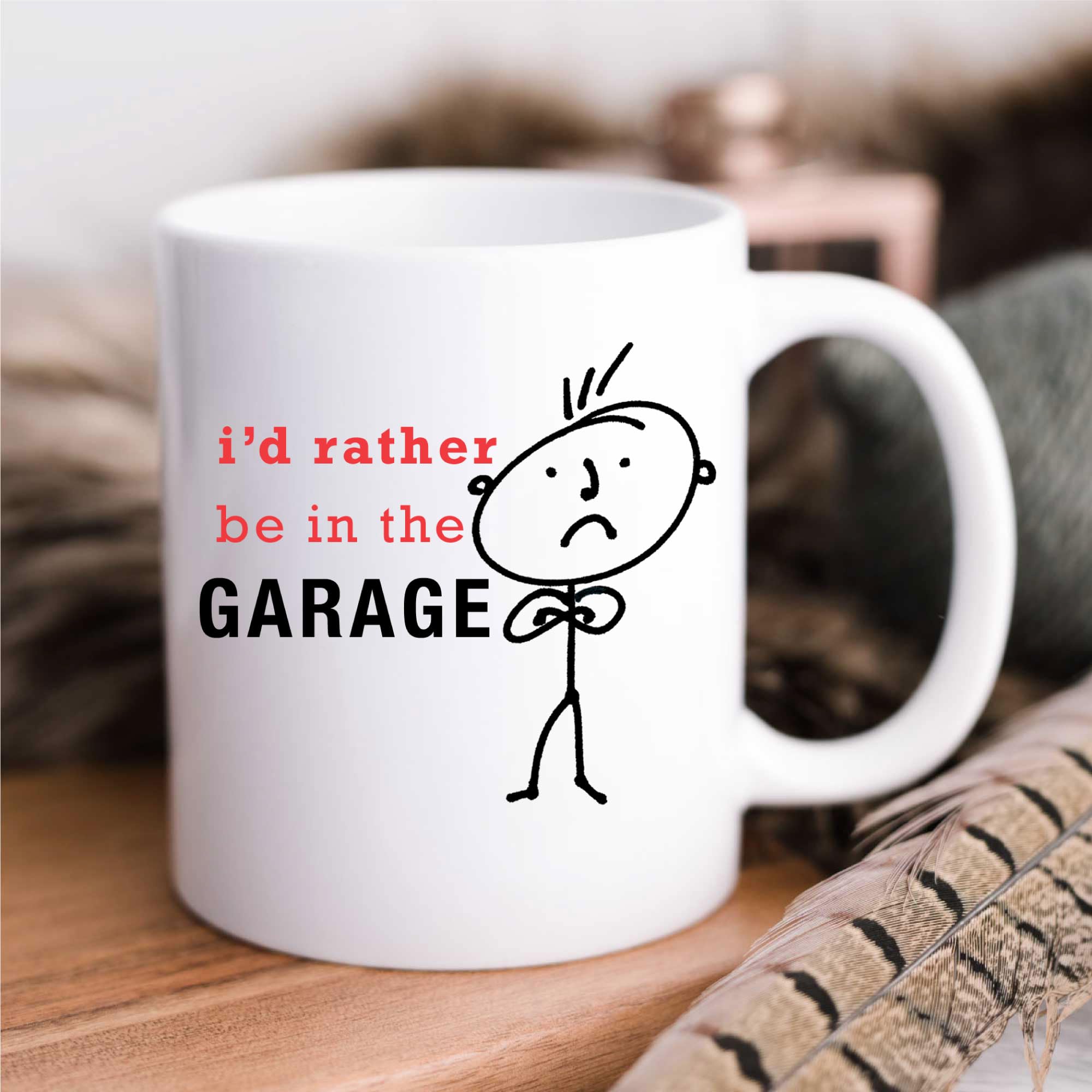 60 Second Makeover Men's White Limited I'd Rather Be In The Garage Mug Valentines Birthday Husband Boyfriend Grandpa Fathers Day Gift Christmas Novelty Hu