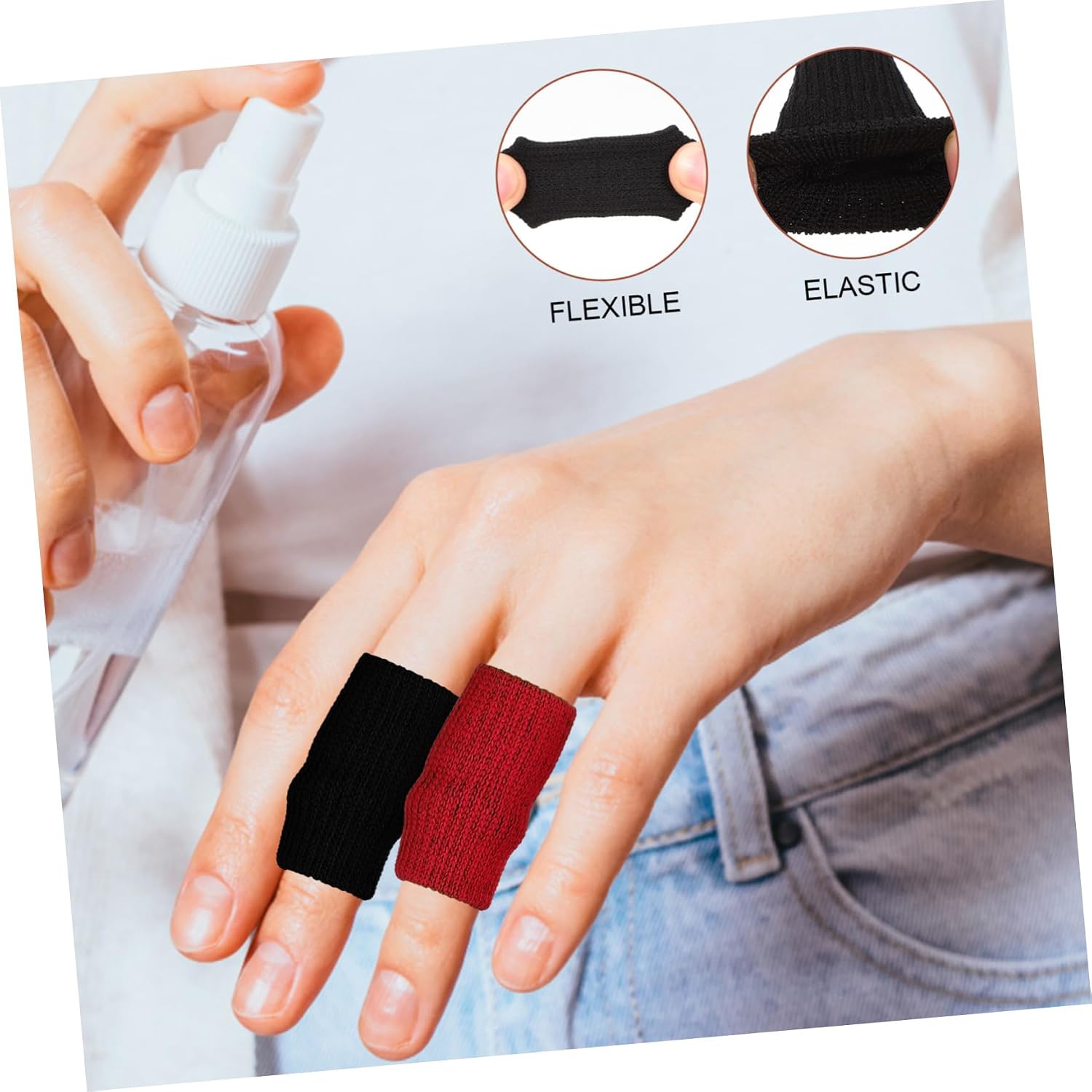 SOLUSTRE 120pcs Finger Sleeves Compression Support for Tendonitis Relief Protector Comfortable Finger Brace Colors