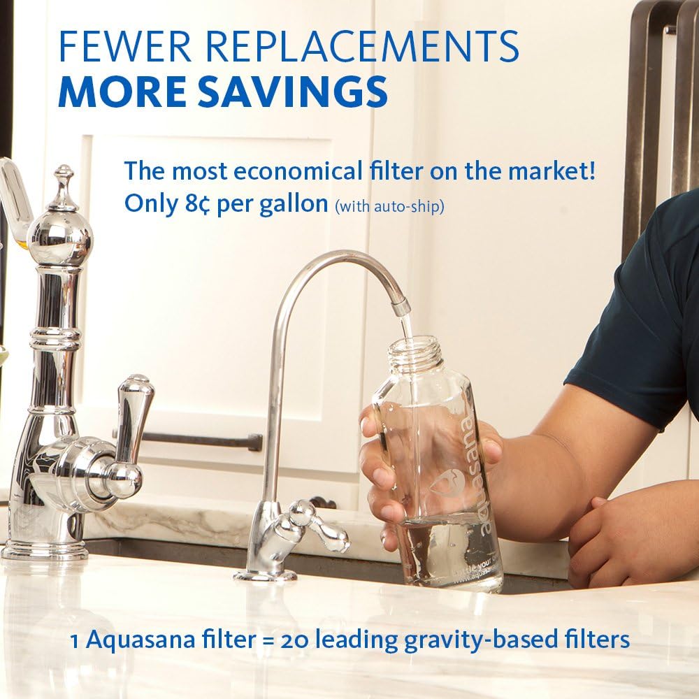 Uр Tо 60% оƒƒ Aquasana 3-Stage Max Flow Claryum Under Sink Water Filter System - Kitchen Counter Claryum Filtration - Filters 99% Of Chlorine - Brushed Nickel Faucet - AQ-5300+.55