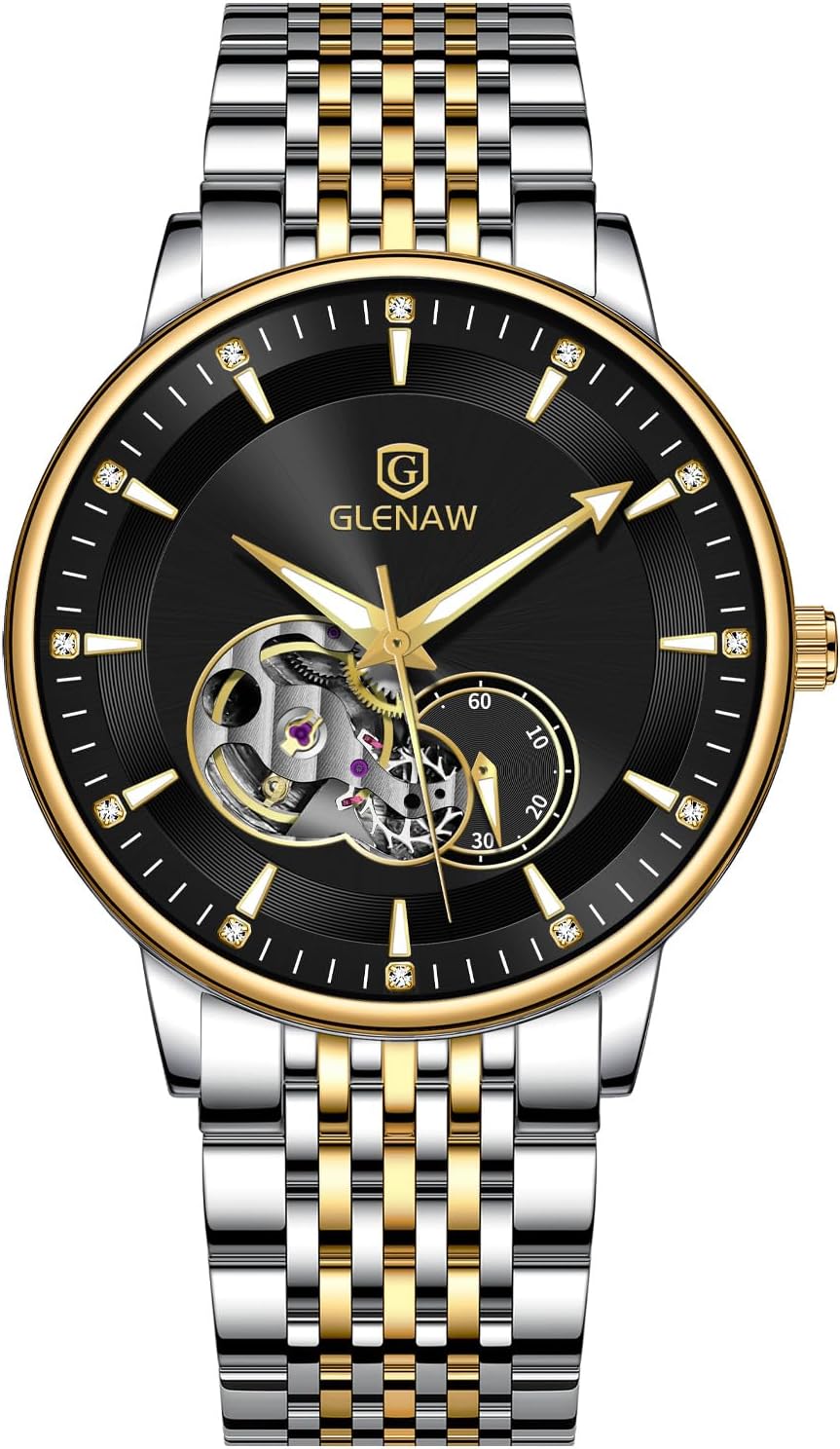 Watches for Men Tourbillon Skeleton Luminous Luxury Mechanical Self Winding Men's Wrist Watch Waterproof