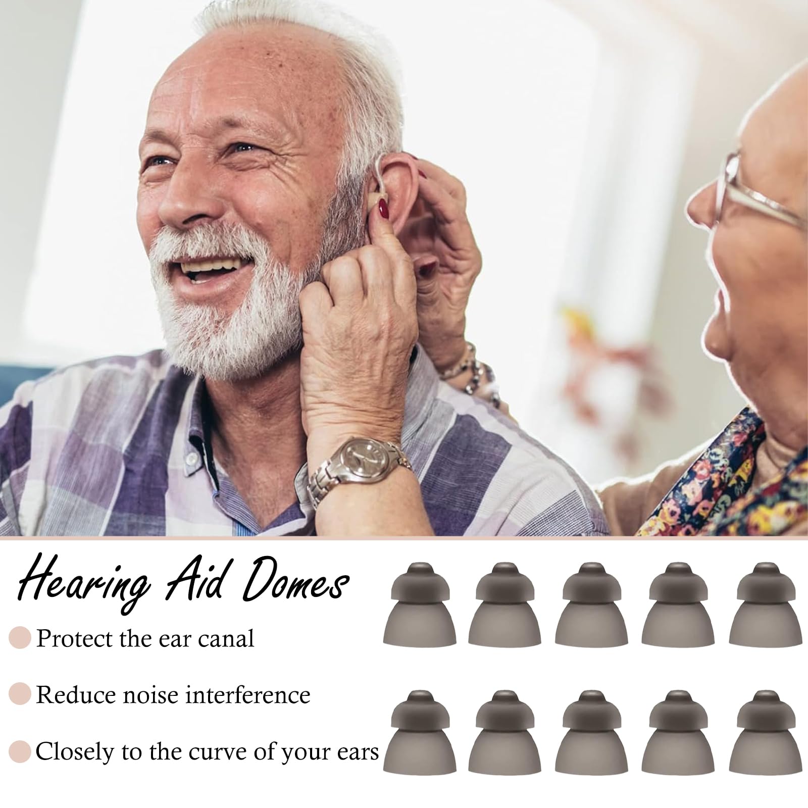 Hearing Aid Domes, Hearing Aid Accessories, 10 Pcs Soft Silicone Open Domes - Image 4