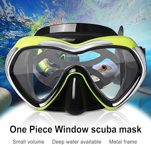 Miniatura 8 de Máscara de buceo antivaho, gafas de esnórquel panorámicas, espejo para adultos, gafas de natación de una sola lente con cubierta de nariz para