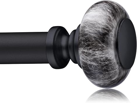 Black Curtain Rods for Windows 28 to 48 Inches,Adjustable Heavy Duty