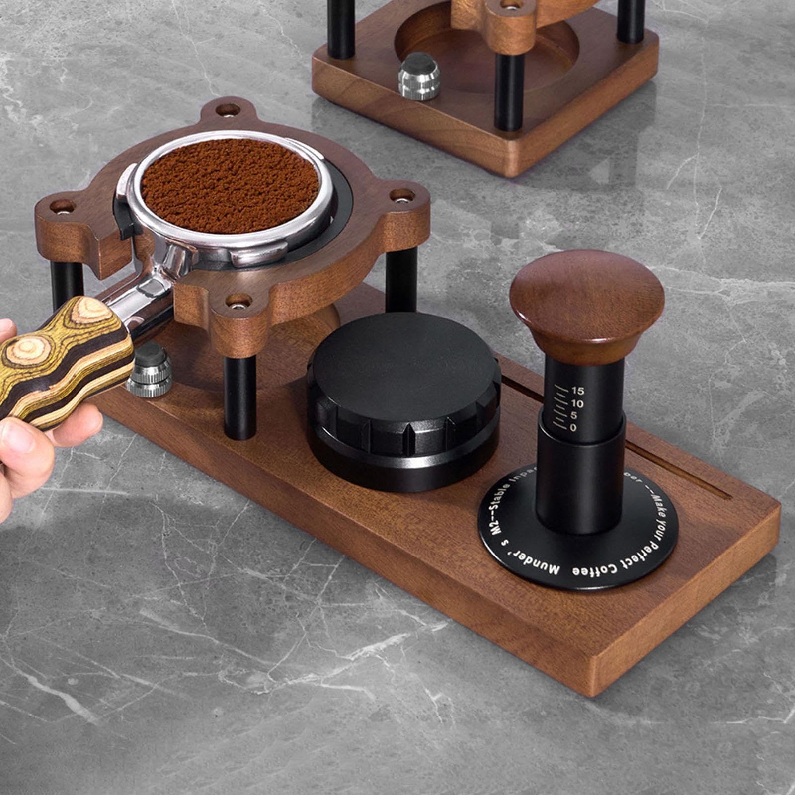 Estación de prensado de café, organizador de café, base de Para madera duradera para prensado de, barra de cocina, soporte ajustable para, Color de registro, rectángulo