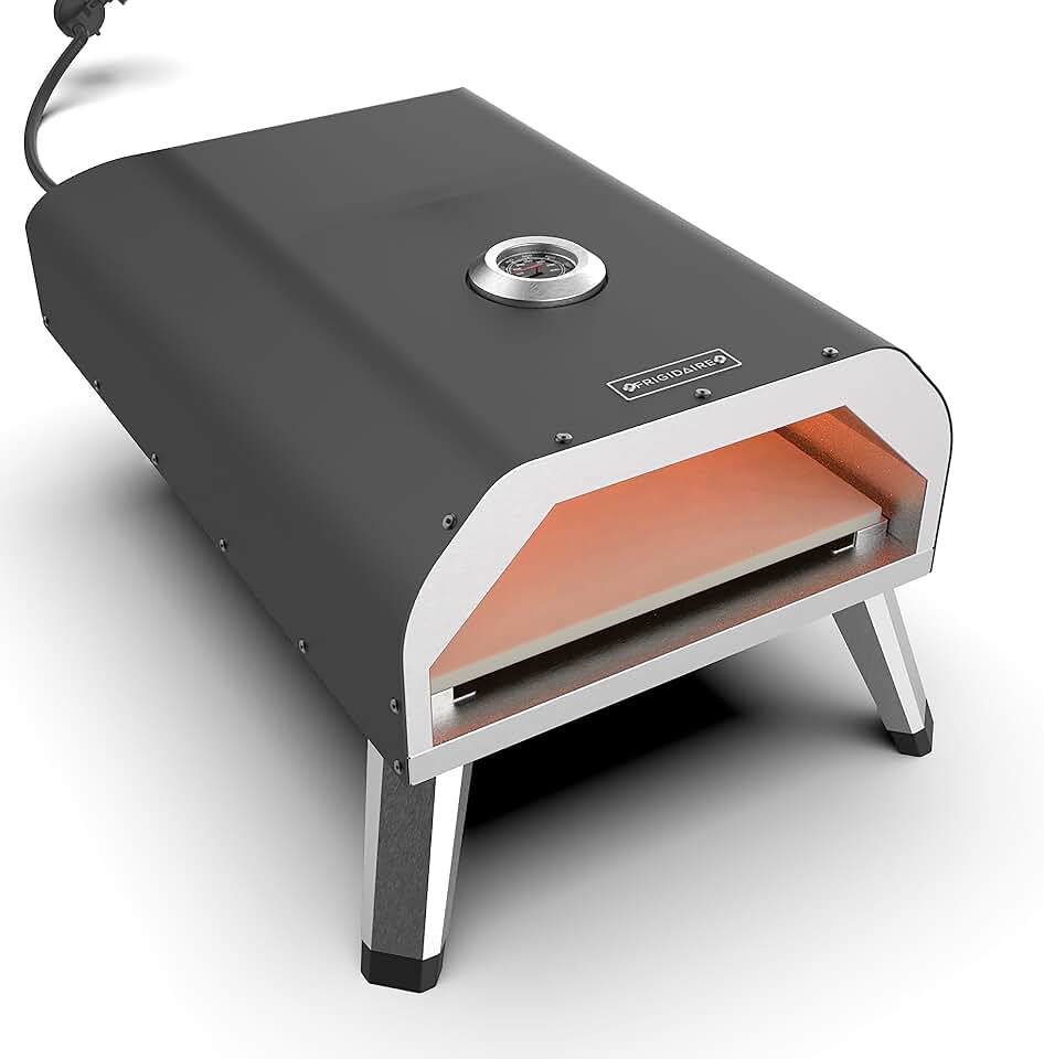 FRIGIDAIRE Forno de pizza ao ar livre movido a gás – Portátil e faz pizzas assadas de pedra autênticas, perfeito para qualquer bancada ao ar livre, inclui pedra de pizza, regulador de gás e mangueira