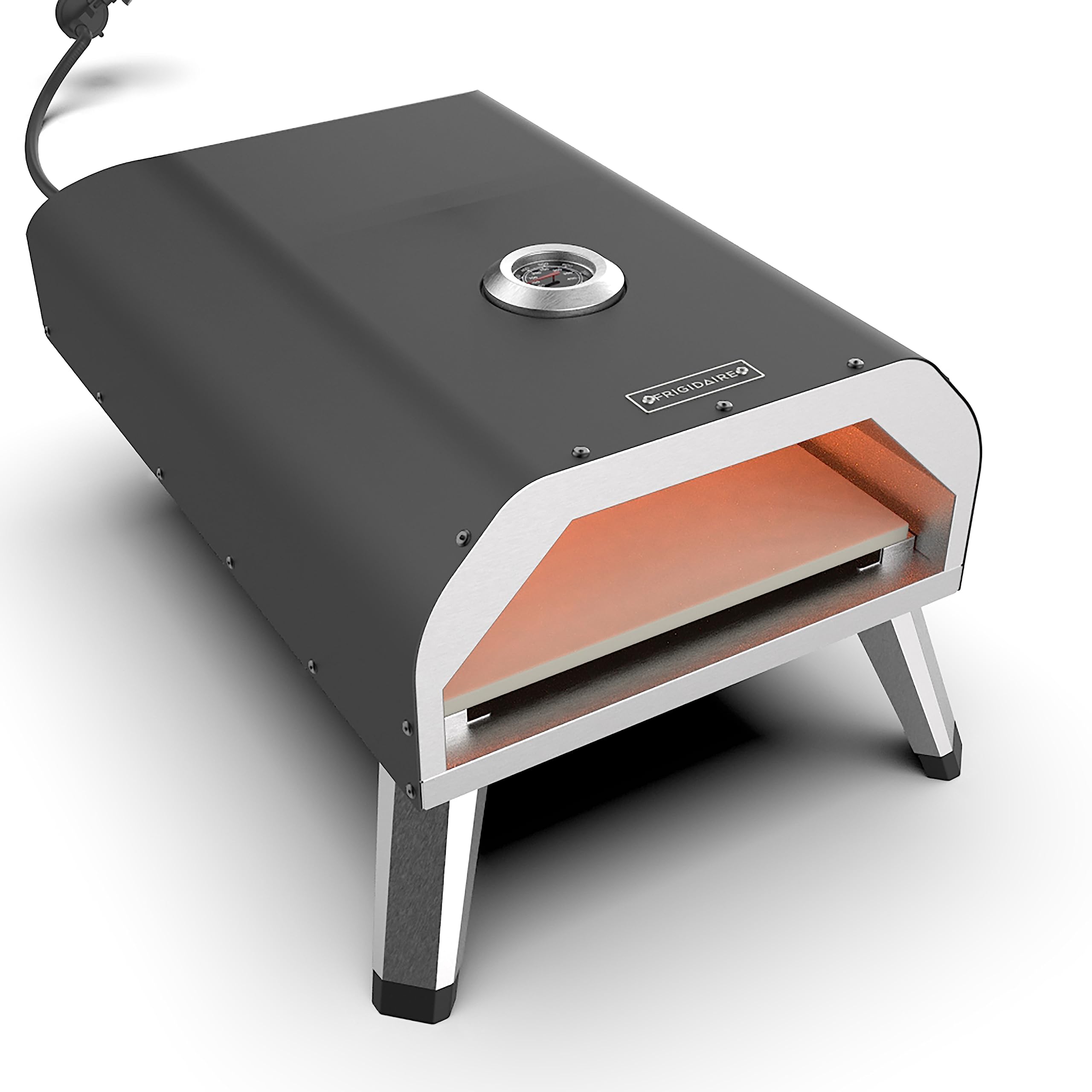 FRIGIDAIRE Gas Powered Outdoor Pizza Oven – Portable and makes Authentic Stone Baked Pizzas, Perfect for Any Outdoor Countertop, Includes Pizza Stone, Gas Regulator and Hose