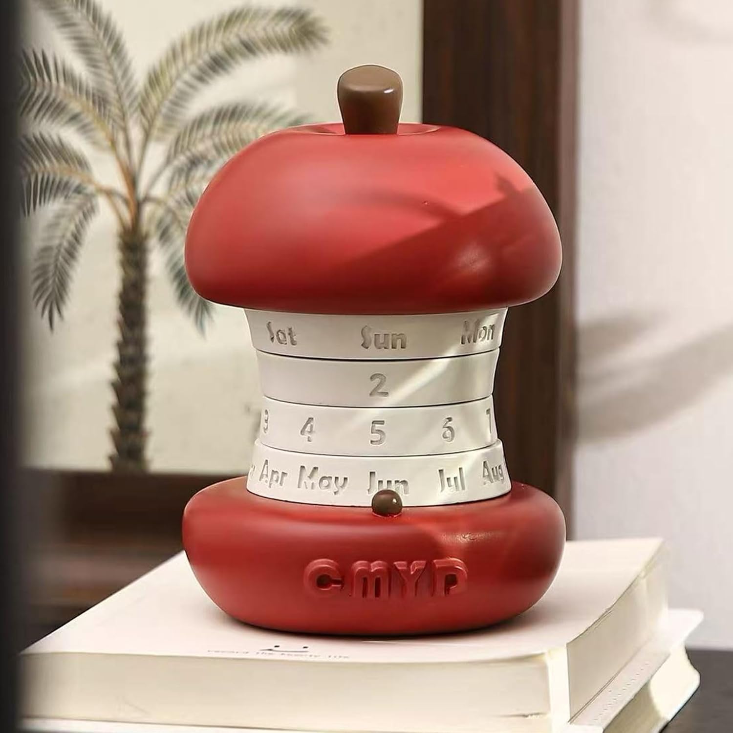 Cute Red Perpetual Desk Calendar, Reusable Daily Desktop Calendar for Women Office, Small Desk Decor & Office Desk Accessories, Home Office Decor, Bookshelf & Book Shelf Decor, Teacher Classroom Desk Decoration