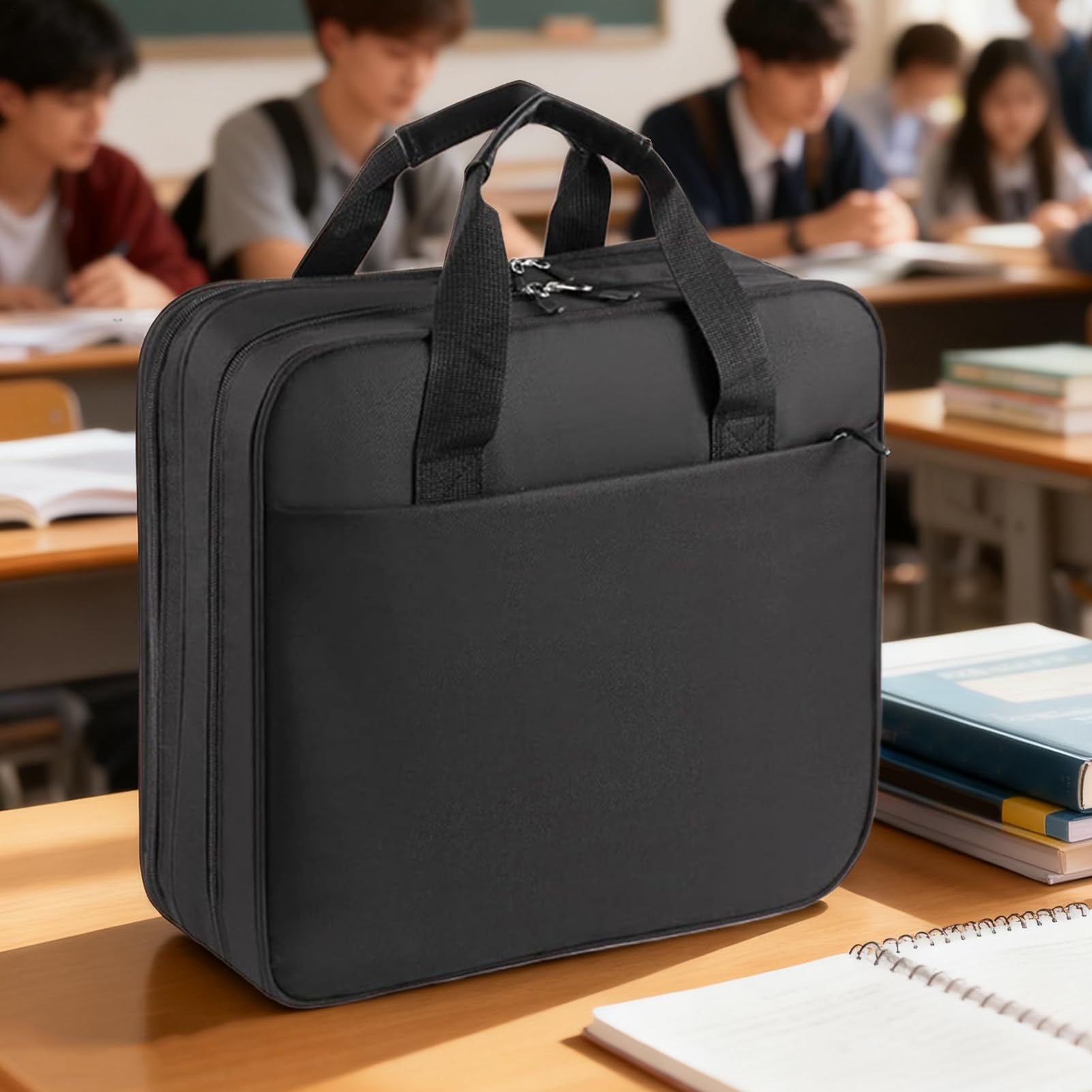Portabustelle Con Cerniera E Cinturino Con Tracolla E Capacità 500 Fogli | Raccoglitore Con Cerniera 3 Anelli Con Manico Per Documenti Laptop Quaderno Studenti Insegnanti Scuola Ufficio Viaggio St