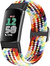 TumCez Cinturino Compatibile con Fitbit Charge 6 Cinturino/Fitbit Charge 5 Cinturino, Regolabile Intrecciato Braccialetto Elastico in Nylon Cinturino di ricambio Sportive per Donna Uomo