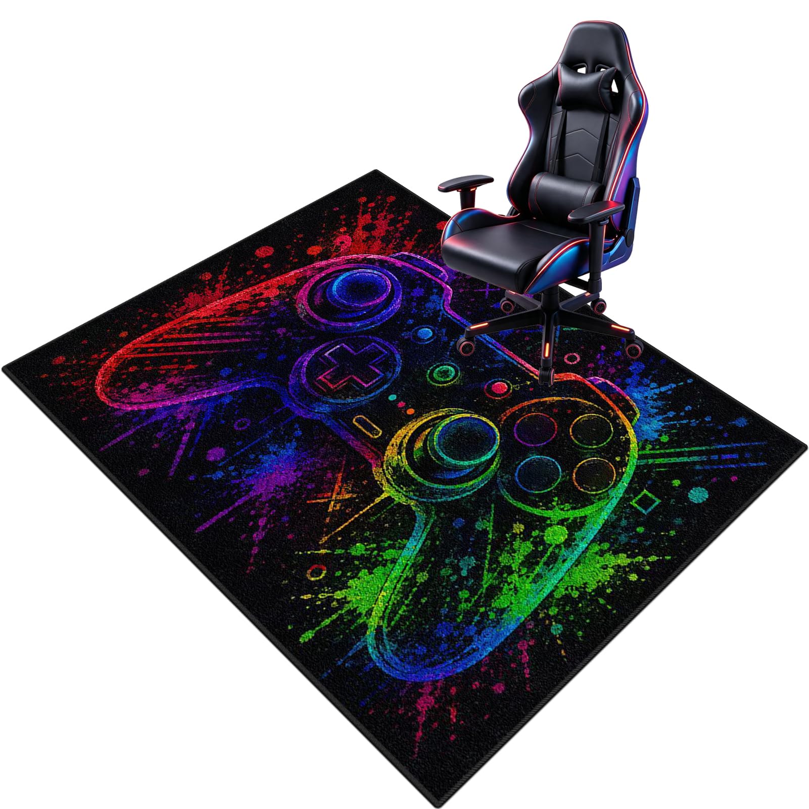 Tapis de Protection Sol Gaming Tapis Chaise de Jeu/Bureau 180 x 200 cm | Antidérapant Tapis de Protection de Plancher Dur Tapis de Sol pour Chaise Gamer Ordinateur Tapis de Sol Bureau Tissu