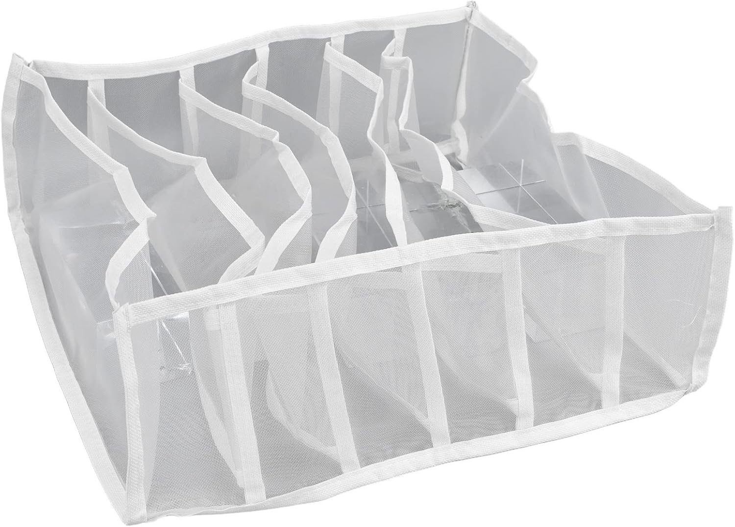 Multi Cells Drawer Breathable Storage Bag for Underwear & Socks, Efficient Bra Mesh Storage Box, EasytoClean Nylon Material, Perfect for Cosmetics & TShirts (6 Slots)