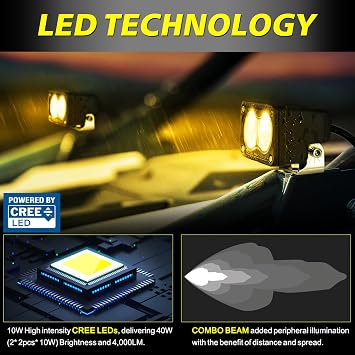 Amber LED Pods + Universal Wire Kit
