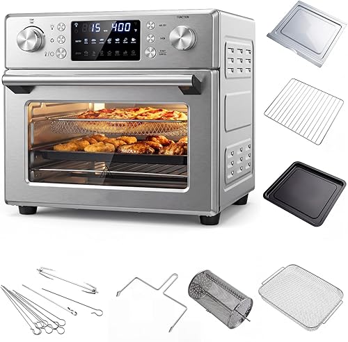 Miniatura 1 de ARLIME Combo de horno tostador con freidora de aire 14 en 1, horno de convección de encimera de acero inoxidable de 1700 W con funciones de