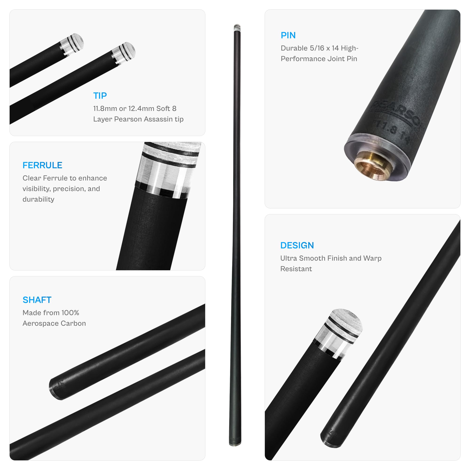 PEARSON Carbon Clear® - Joss de 2 ejes de 12,4 mm