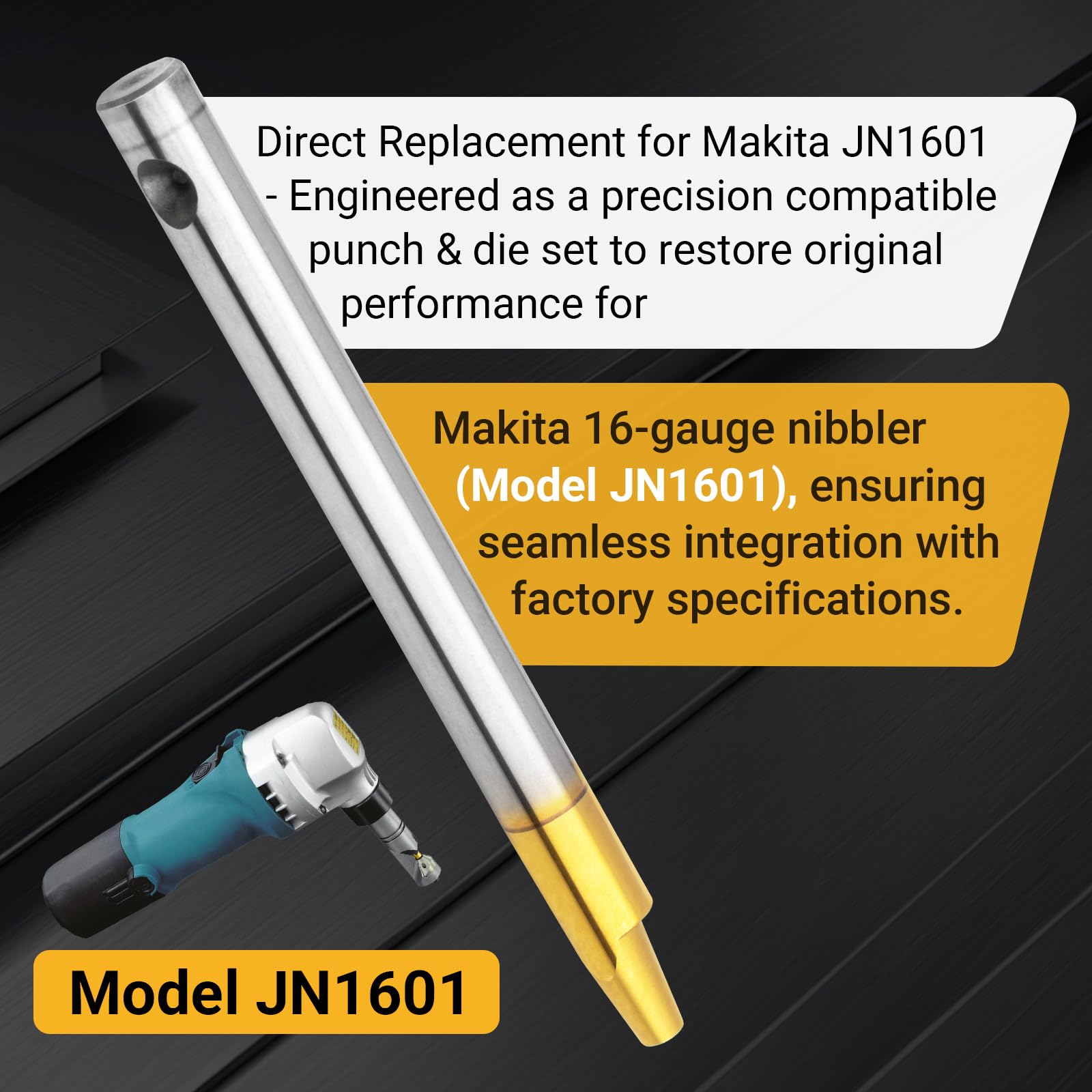A-83951 - Set di 3 pezzi compatibili con Makita JN1601, utensili da taglio per metalli di ricambio per lamiera, trapano elettrico, lame roditrici