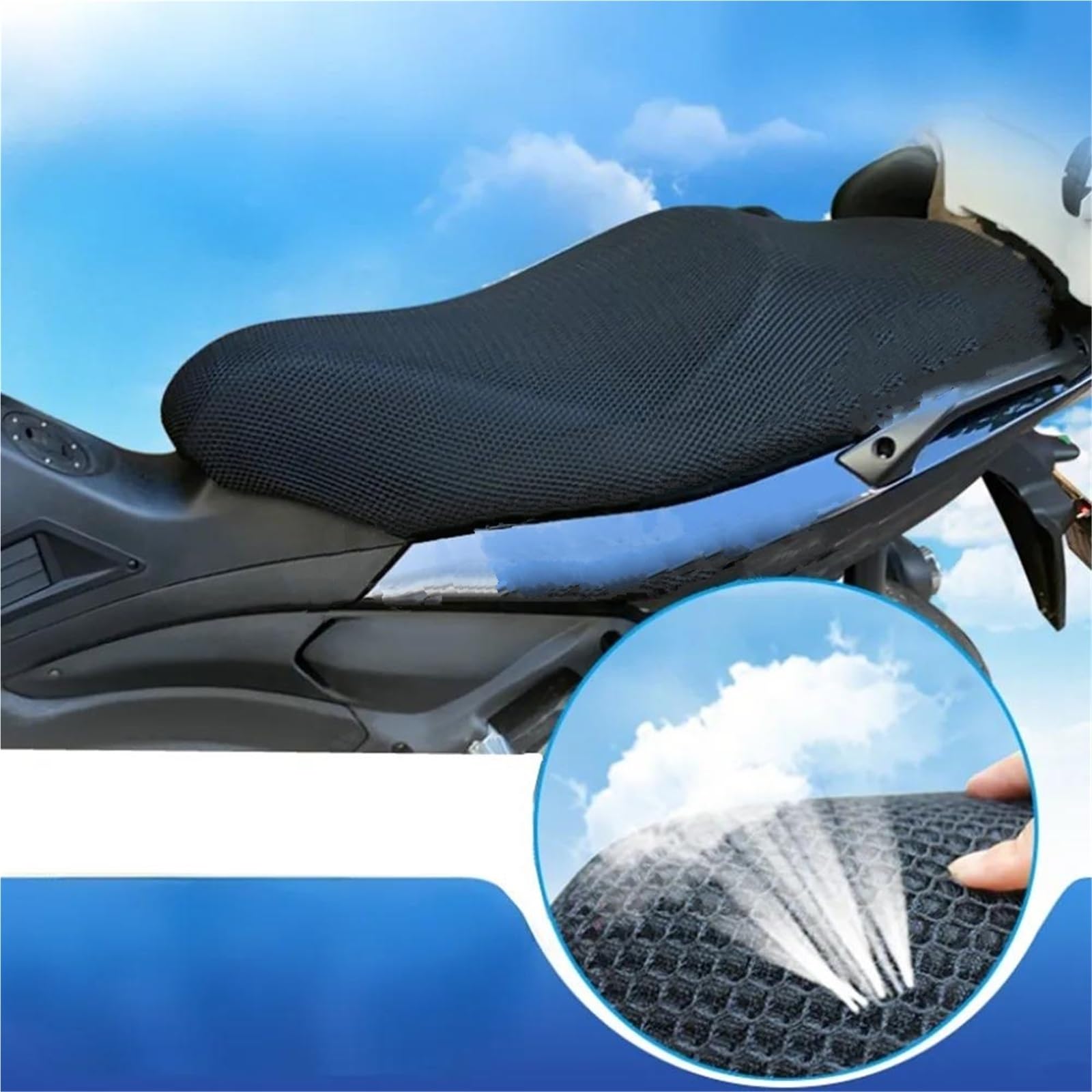 Coprisedile Per Moto In Tessuto A Rete Coprisella In Rete Traspirante Per Moto Per Aprilia SRMAX300, Impermeabile, Isolante, Antiscivolo Coprisella
