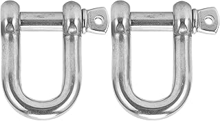Cosiki Screw Pin Anchor Shackle, Heavy Duty Screw 304 Stainless Steel D‑Shape Shackle 2PCS Pin Anchor for Paracord Bracelets for Ships