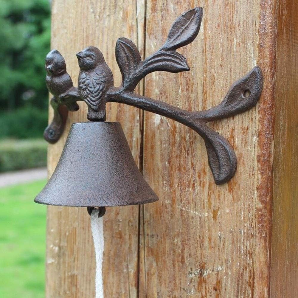 Cast Iron Bell, Wrought Iron Doorbell, Retro Iron Doorbell Welcome Doorbell Wall Decoration Door Front Doorbell, Decorative Bells for Door, Yard, Porch
