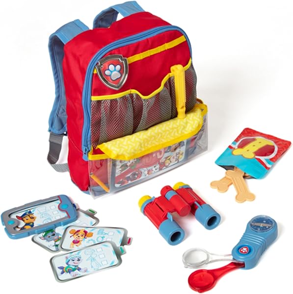 Melissa & Doug PAW Patrol Pup Pack Backpack, Adventure-Ready PAW Patrol Toys for Kids with Whistle, Binoculars, & Mission Cards, Preschool Toys for Girls & Boys Ages 3+ - 4