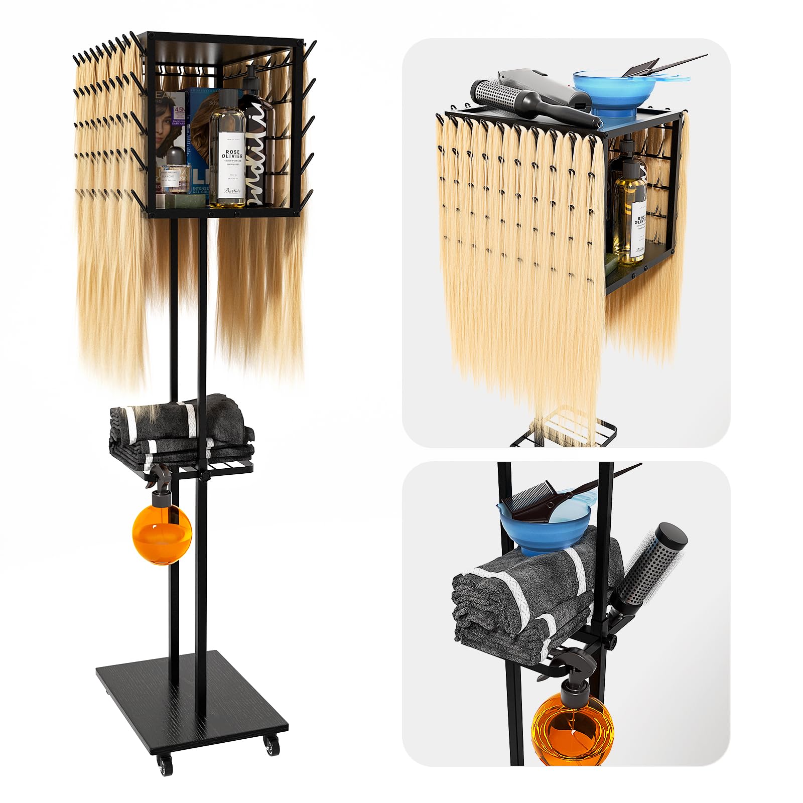 Snapklik.com : Braiding Hair Rack - Height Adjustable Metal Braiding ...