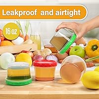 Vista 27 de EONJOE Recipientes de plástico de 2 onzas con tapas, recipiente pequeño para aderezo de ensalada para llevar, tazas para salsas y condimentos