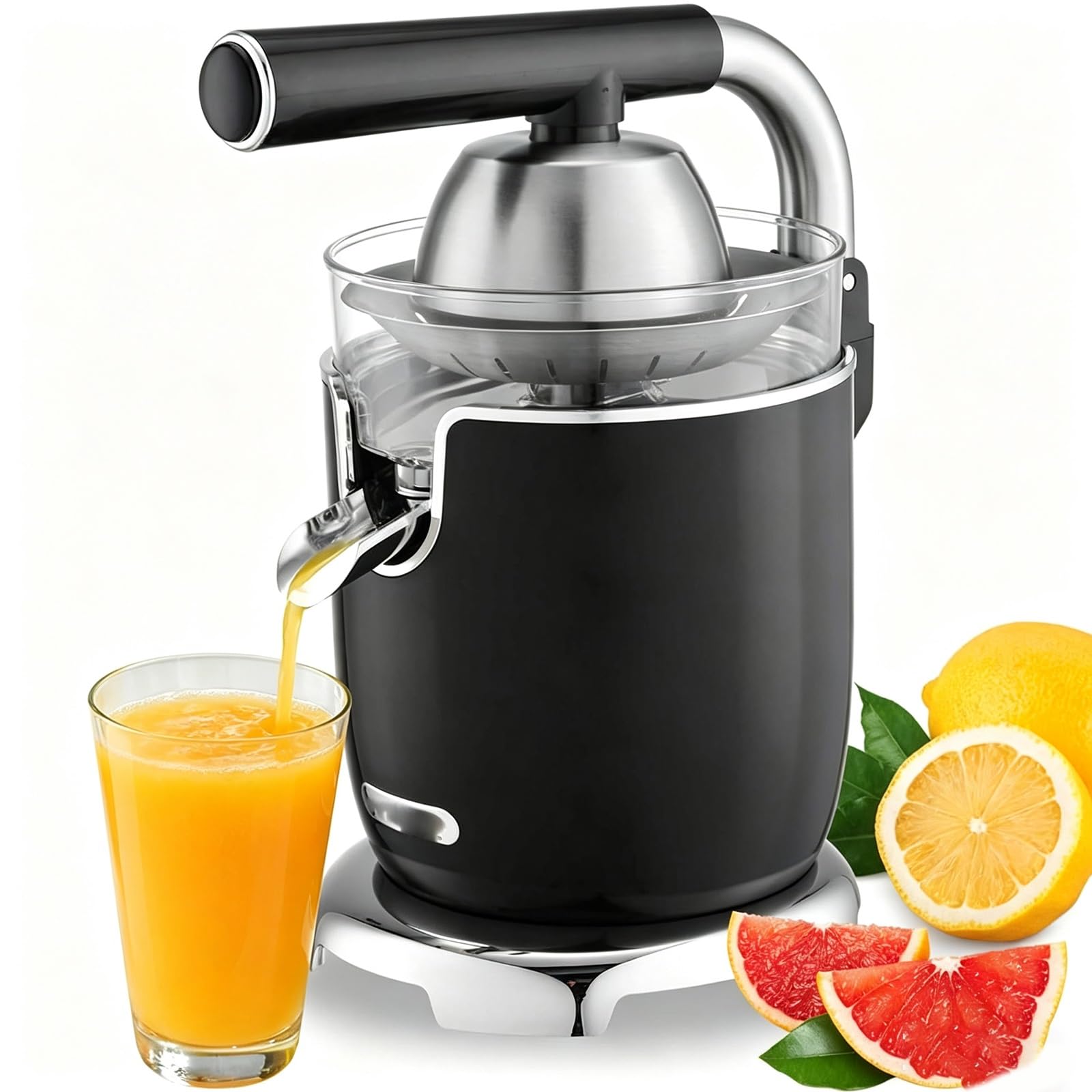 Spremiagrumi Elettrico, Spremiagrumi Automatico All'arancia, Limone E Lime | 2 Coni, Spremifrutta Compatto For Uso Domestico, Caffetteria, Bar E Ristorante