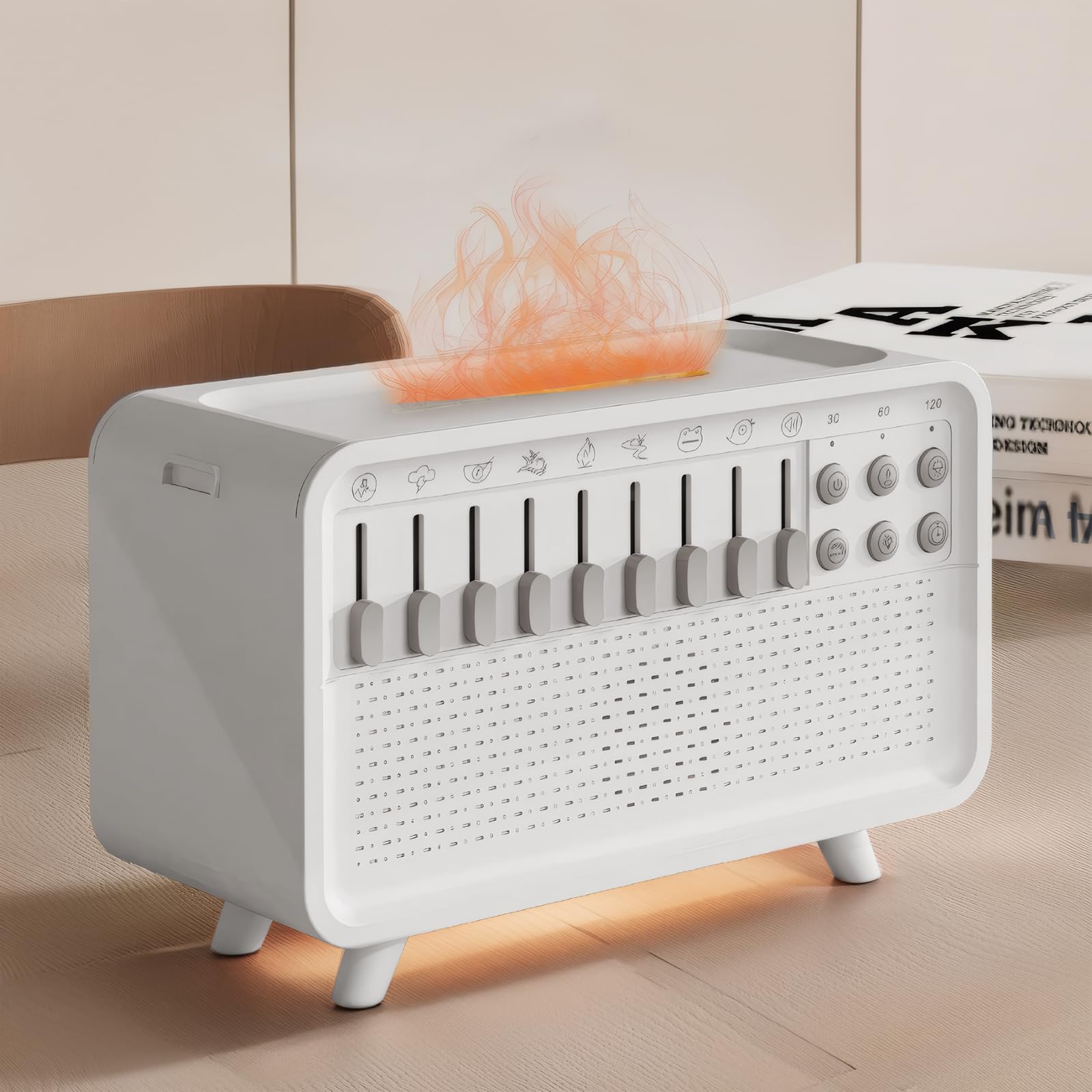 Macchina per dormire a rumore bianco con diffusore di oli essenziali, luce notturna e altoparlante per rilassarsi, migliorare il sonno